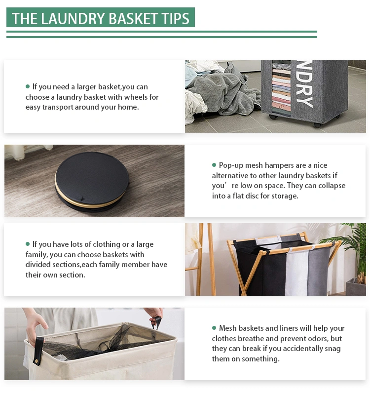 High Quality Eco-Friendly Round Fabric Bin Storage Bins Bathroom Laundry Basket with Handles