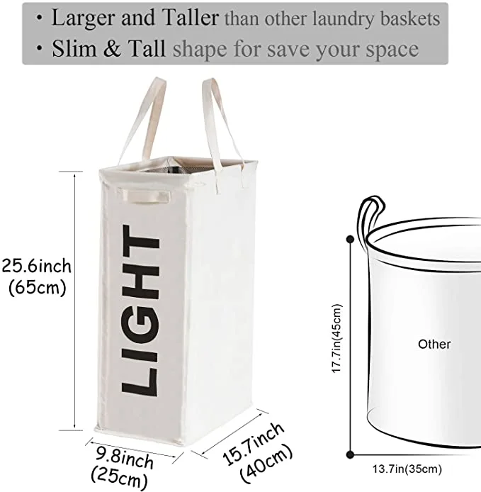 High Quality Fabric Dark and Light 2 Tier Big Laundry Basket Wire