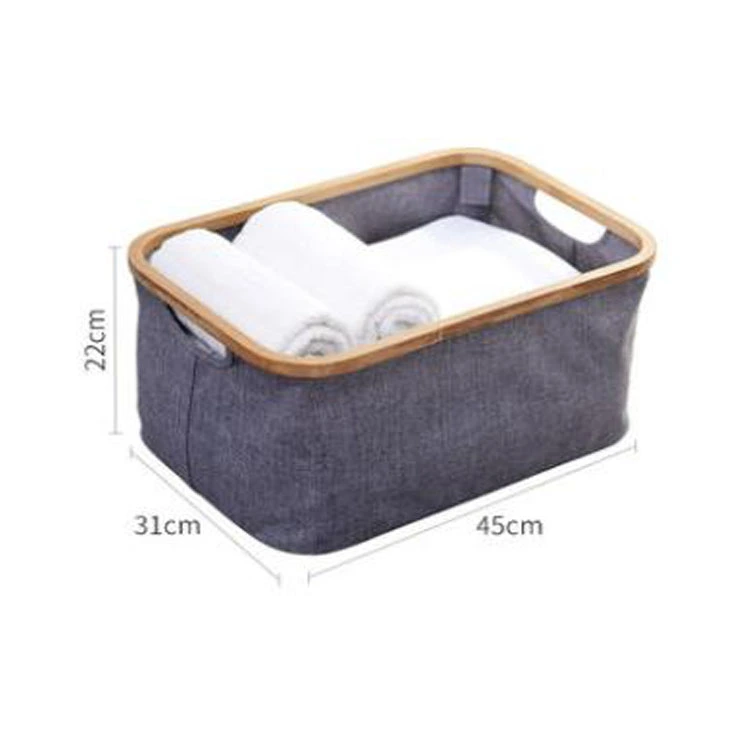 High Quality Portable Foldable bamboo cloth Small Laundry Basket With Handles