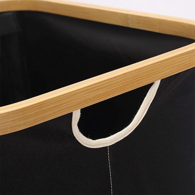 Customizable Waterproof Bamboo Quality Collapsible Laundry Basket Hamper For Kids