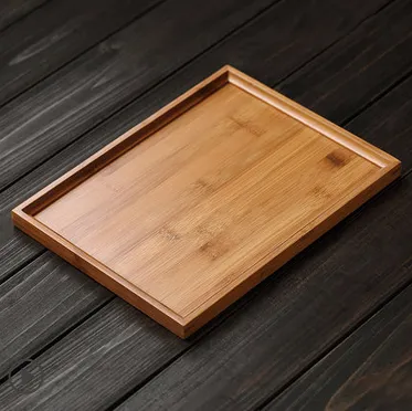 Home Bamboo Rectangular Simple Multi-functional Solid Wood Tray Bamboo Tea Tray