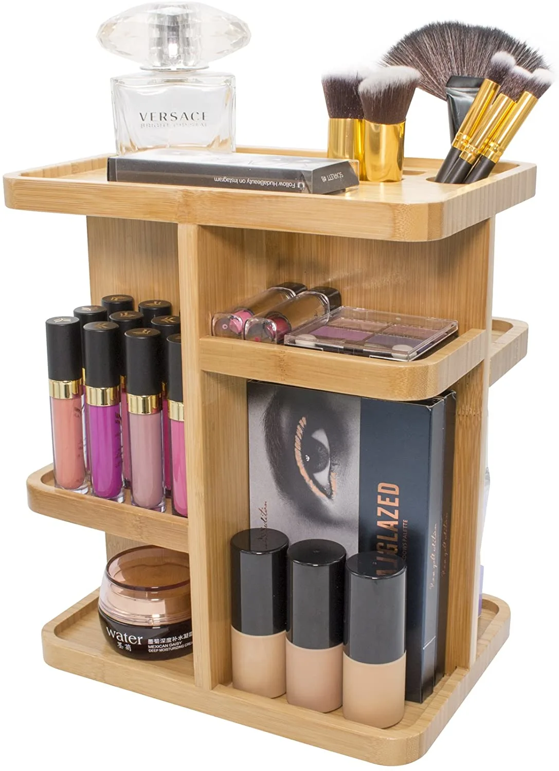 Bamboo Desktop Storage Shelf Cosmetics Jewelry Stationery Organizer