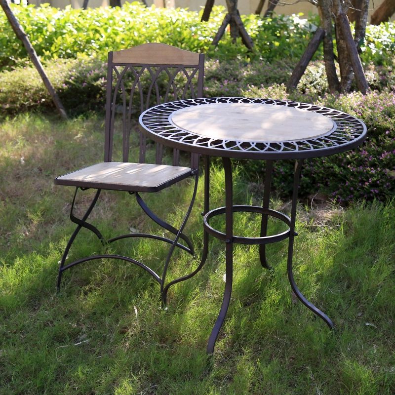 French Rattan High Quality Mosaic Modern Design Of 3 Piece Folding Garden Bistro Table&chairs