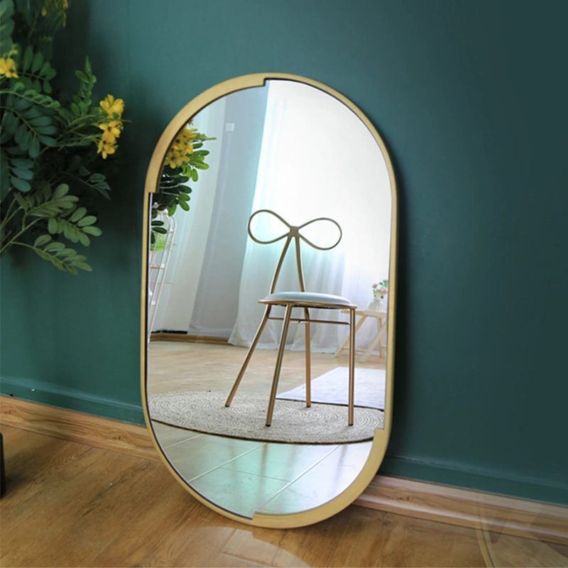Frame Mirrors Bathroom Mirrors Crafts Espejos Ovalados Pared Oval Metal Glass Modern Wall Decorative Gold All-season New Year's