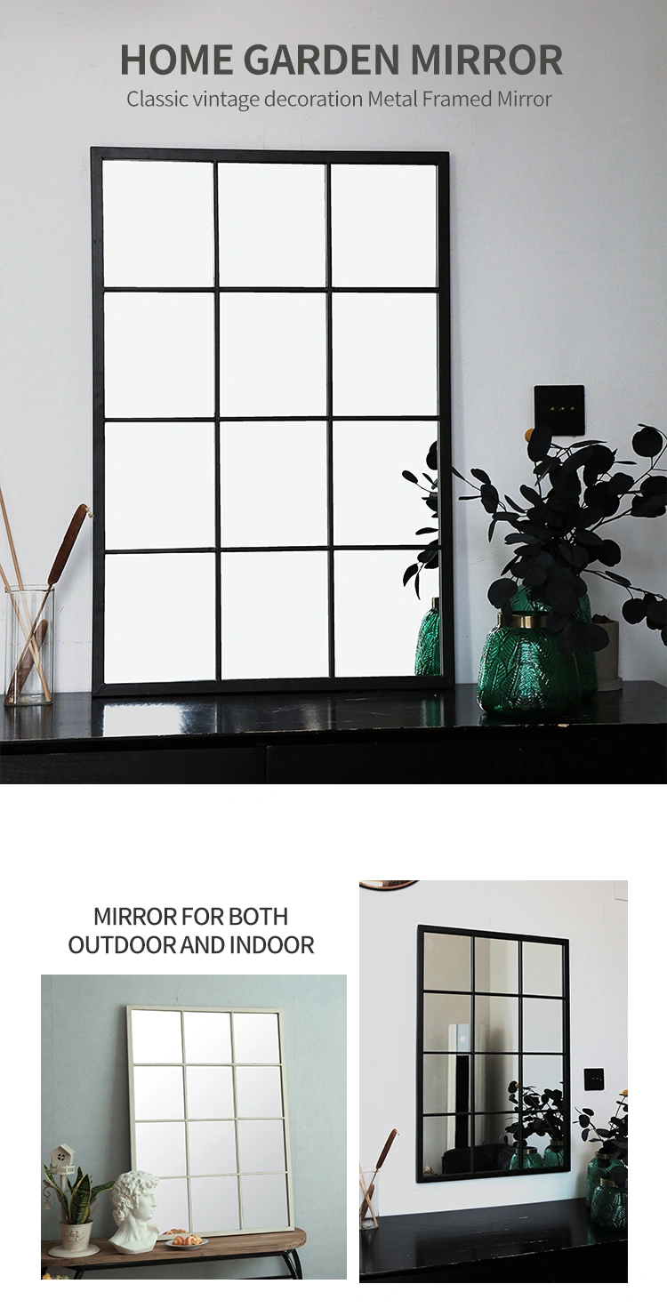 Wholesale Rectangle Black Metal Frame Decorative Floor Standing Mirrors