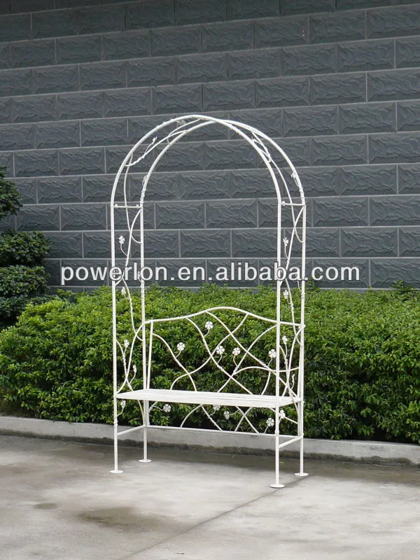 Newest easily assembled Outdoor Antique White Metal Wedding Metal Flower Arch Pergola Bridge