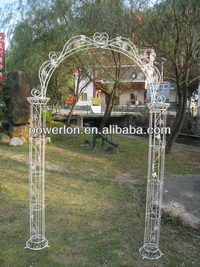 Newest easily assembled Outdoor Antique White Metal Wedding Metal Flower Arch Pergola Bridge