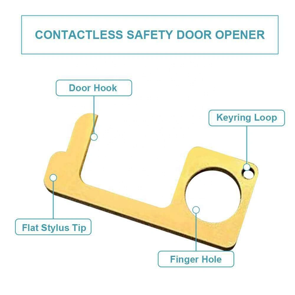 Stainless Steel No Touch Door Open Self Defense Keychain