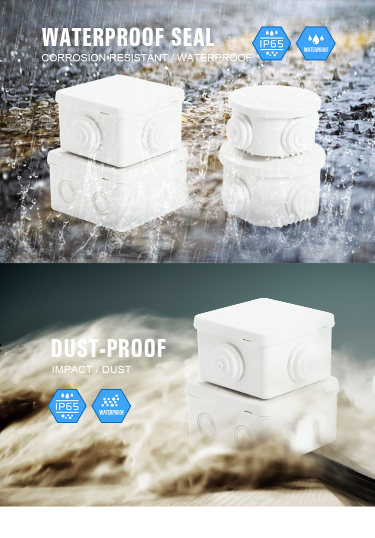 IP67 ABS material CE/ROHS certificated,Indoor/outdoor usage,round waterproof junction box