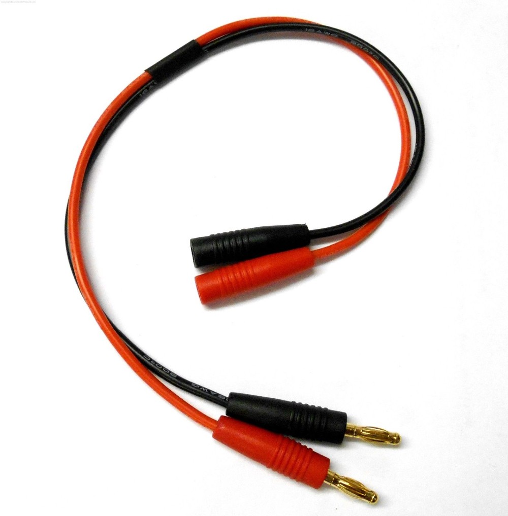 Cavo Di Ricarica XT60i Femmina A Banana Plug 4mm – 1 Metro, 12AWG, Silicone, Per Batterie RC - 3