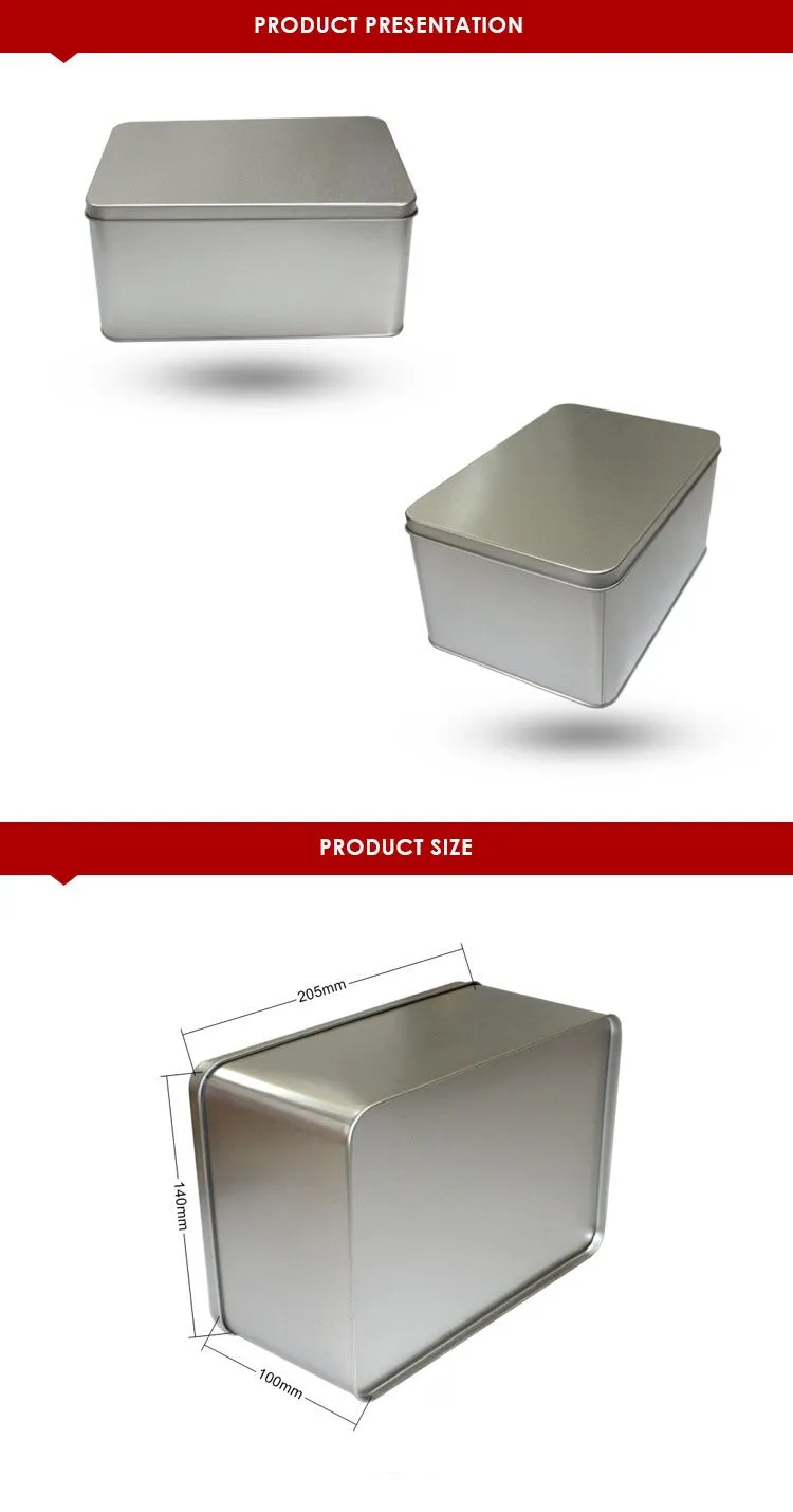 Factory cheap silver plain gift tin package box custom metal gift tin box
