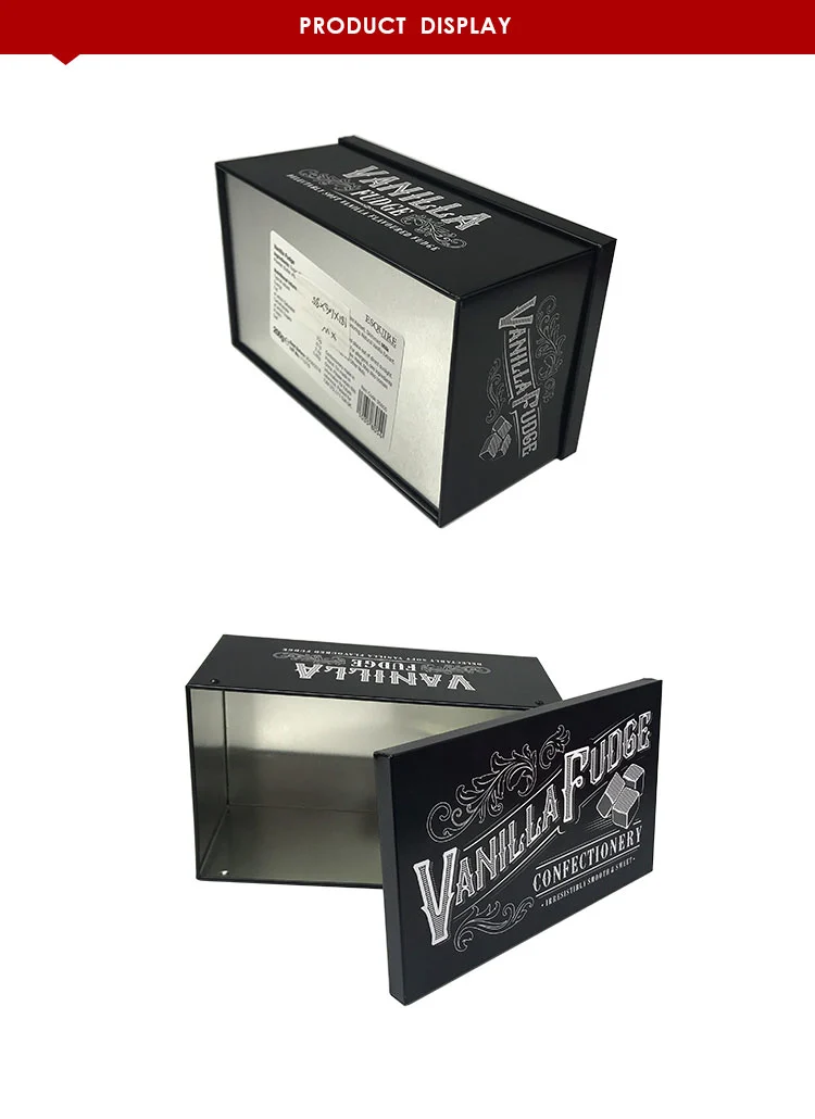 High Quality Rectangular Black Tin Box For Packing Candy Or Electronic Product