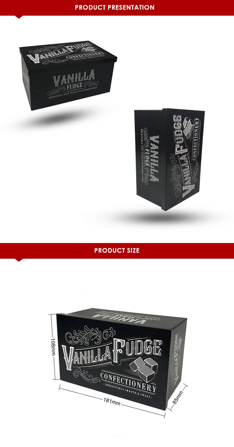 High Quality Rectangular Black Tin Box For Packing Candy Or Electronic Product