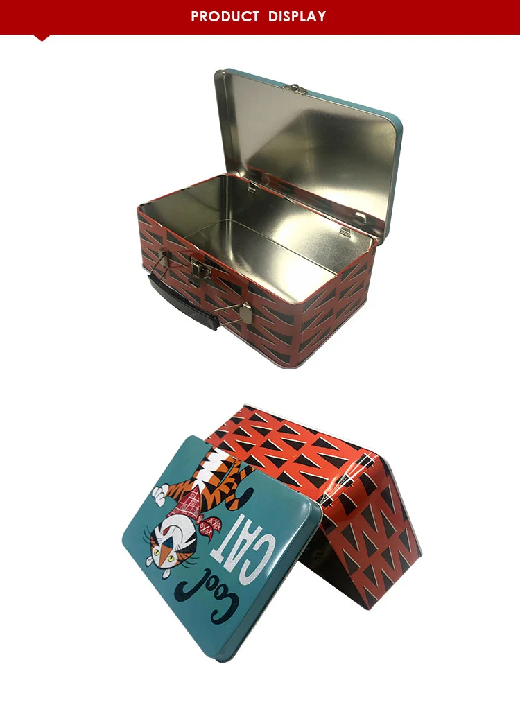 Children Gift Metal Can Packaging Tinplate Lock handbag Empty Tin Box