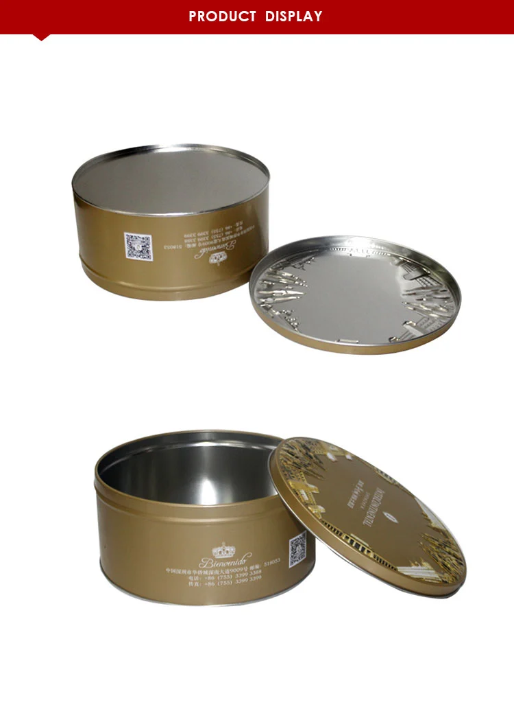 Round Tin Can With Transparent PVC Lid