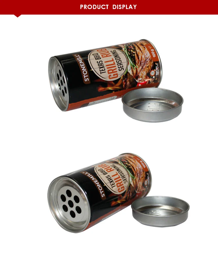 Wholesale custom round spice tin box metal spice tin can