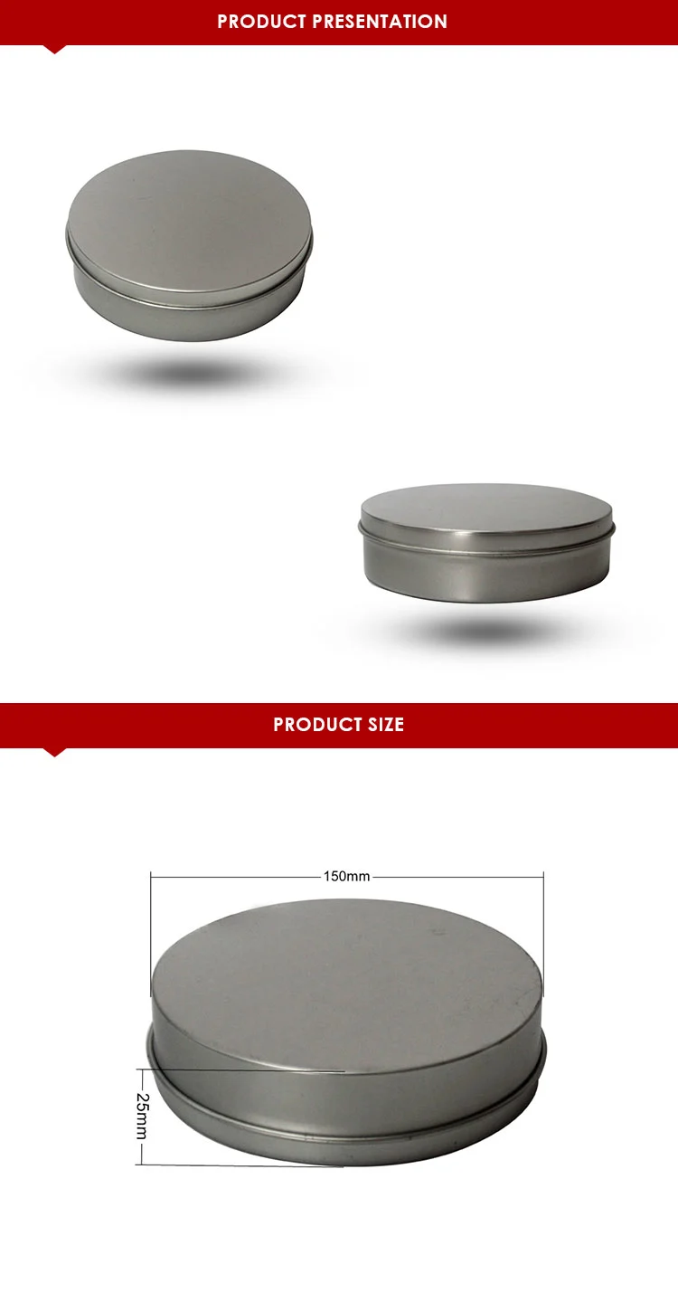 Factory Price Custom Silver Metal Tin Box Wholesale DIY Designs Candy Cosmetics Decorations Round Tin Box