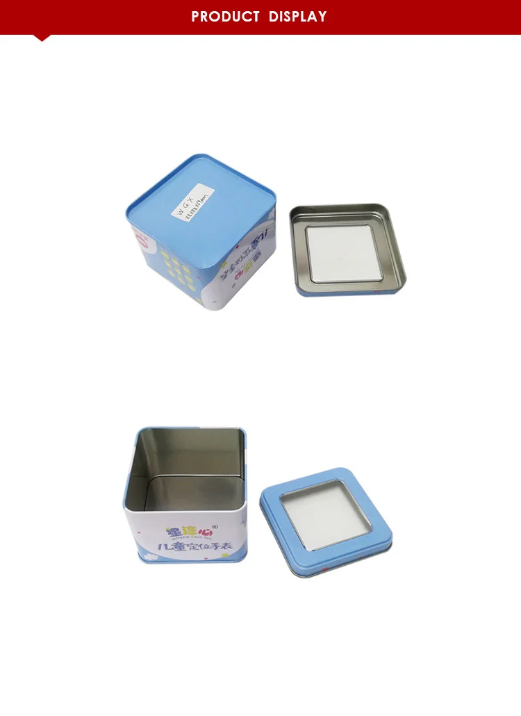 Chocolate Cookies Metal Packing Tin Box With Window in Lid Fashion Designs