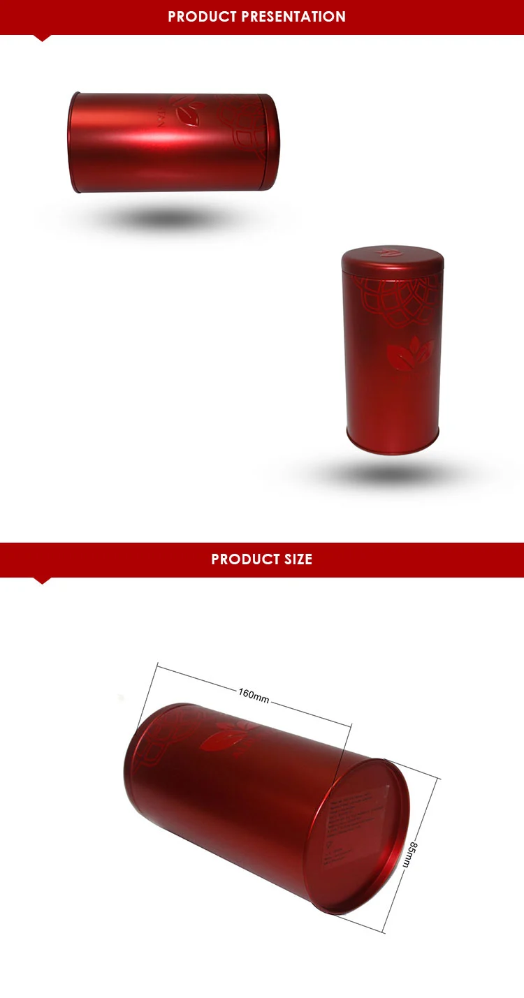 Best Selling Cylinder Shape Gift Packing Tin Box Wholesale Tea Packing Tin Box Custom