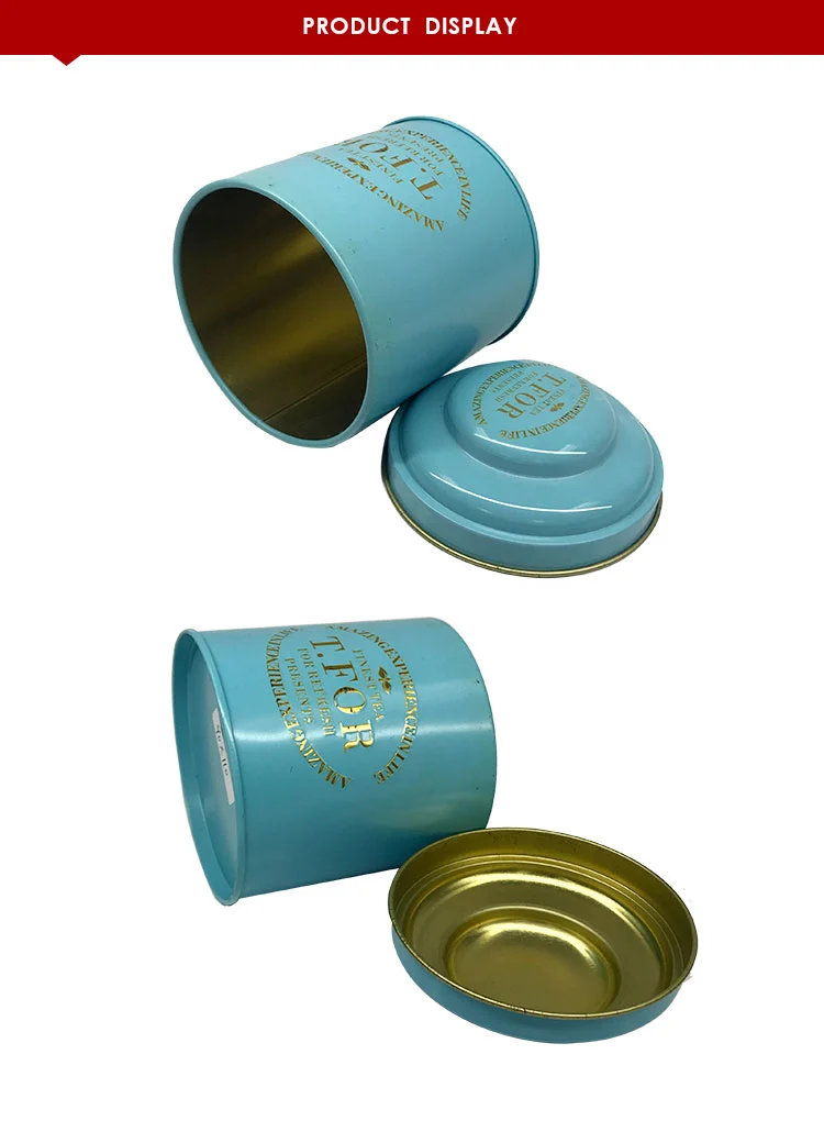 Hot Sale Cylinder Shape For Gift Packing Tin Box Wholesale Custom Designs Tea Packing Tin Box