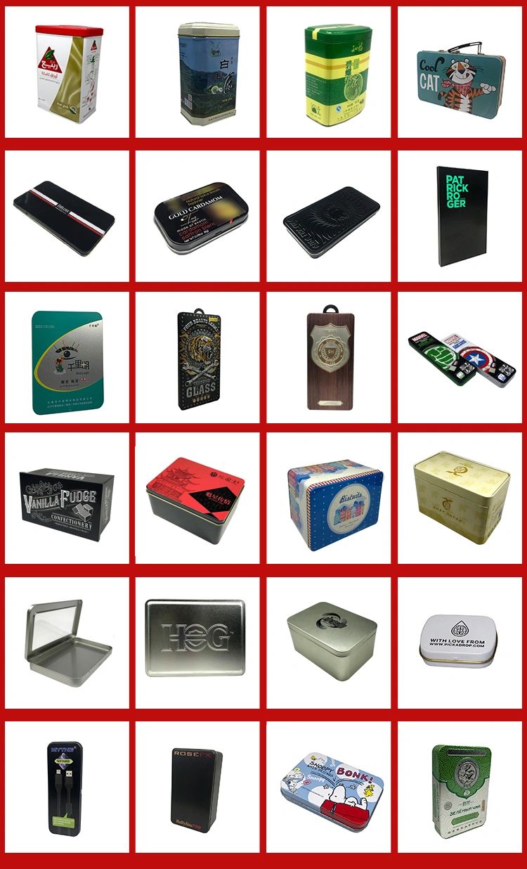 factory wholesale good price small rectangular candy pill soap packaging metal box chewing gum mint tin box with hinged lids