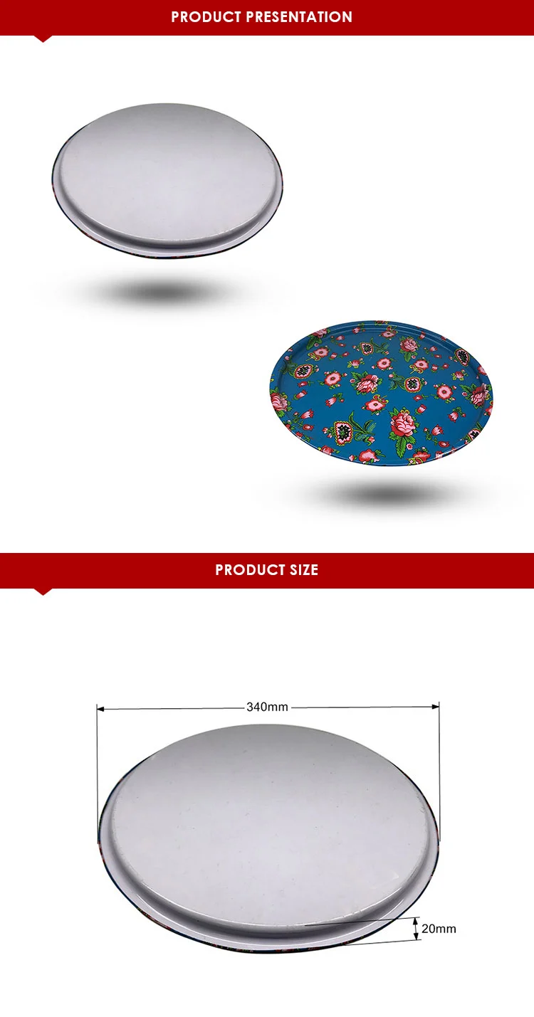 Wholesale Tin Cake Plate Metal Tin Pizza Tray Cake Plate With Non-stick Coating