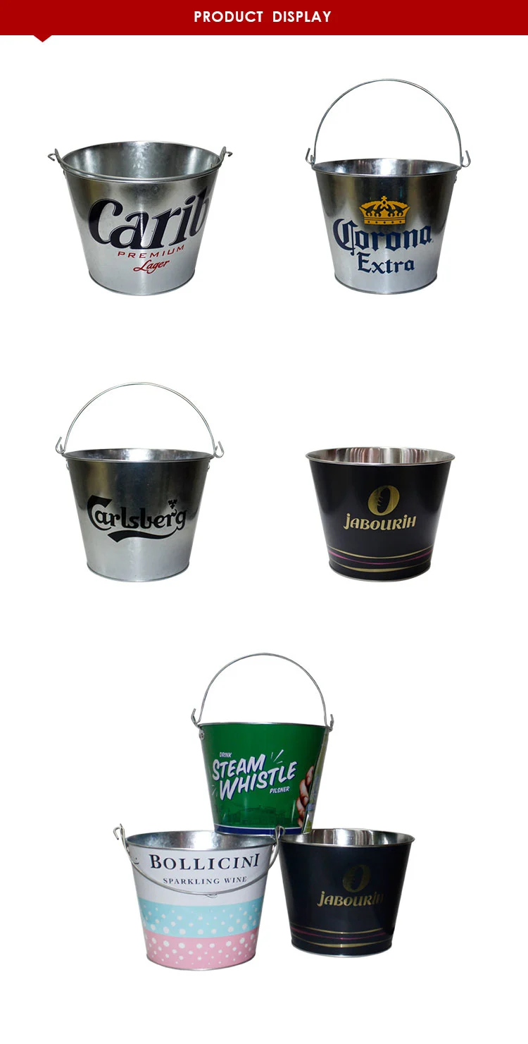 Hot sale ice buckets for beer cheap galvanized metal beer ice bucket