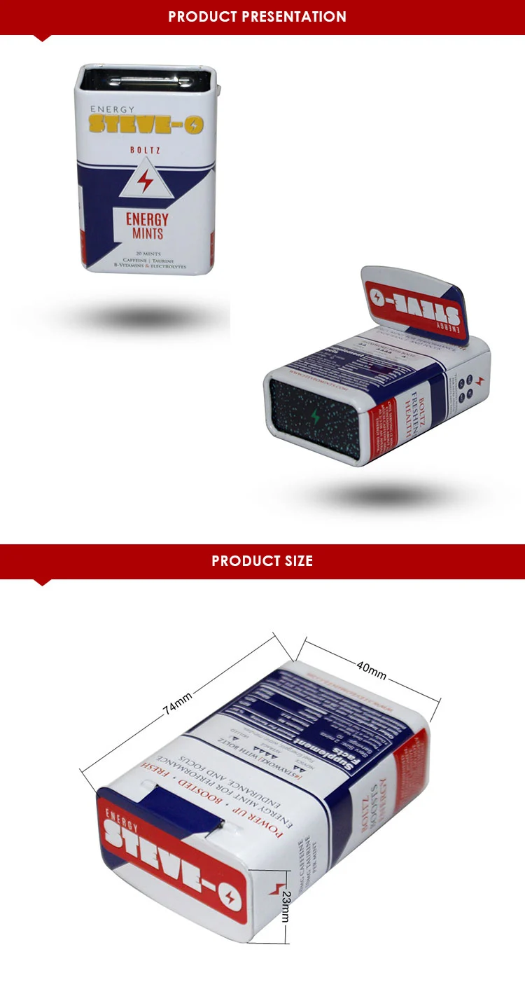 High Quality New Product Airtight Sugar Free Hinged Peppermint Tin Box