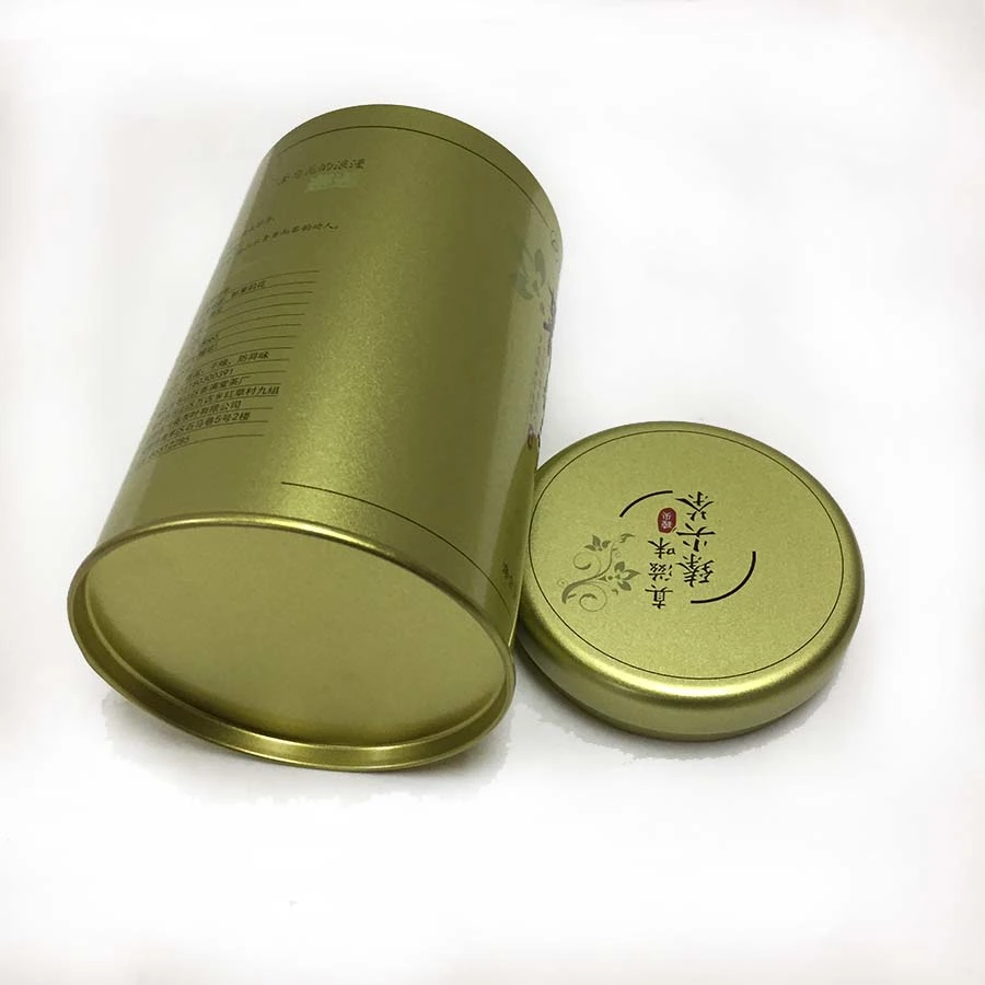 Airtight rounded tea tin box custom metal tea tin can