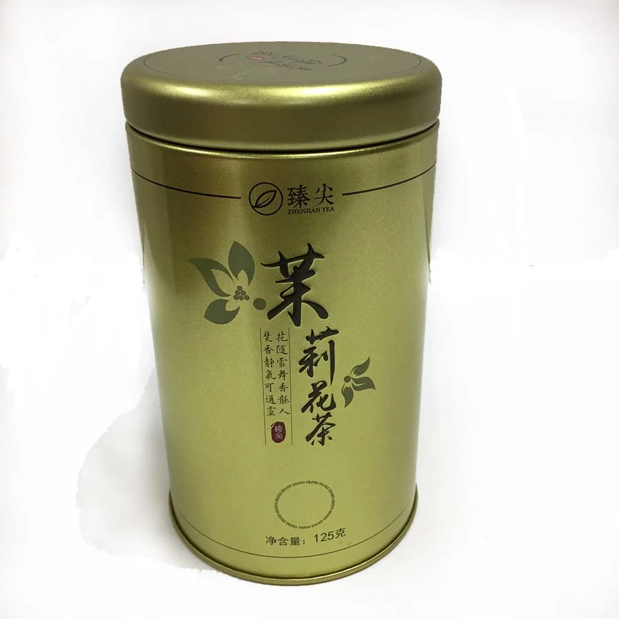 Airtight rounded tea tin box custom metal tea tin can