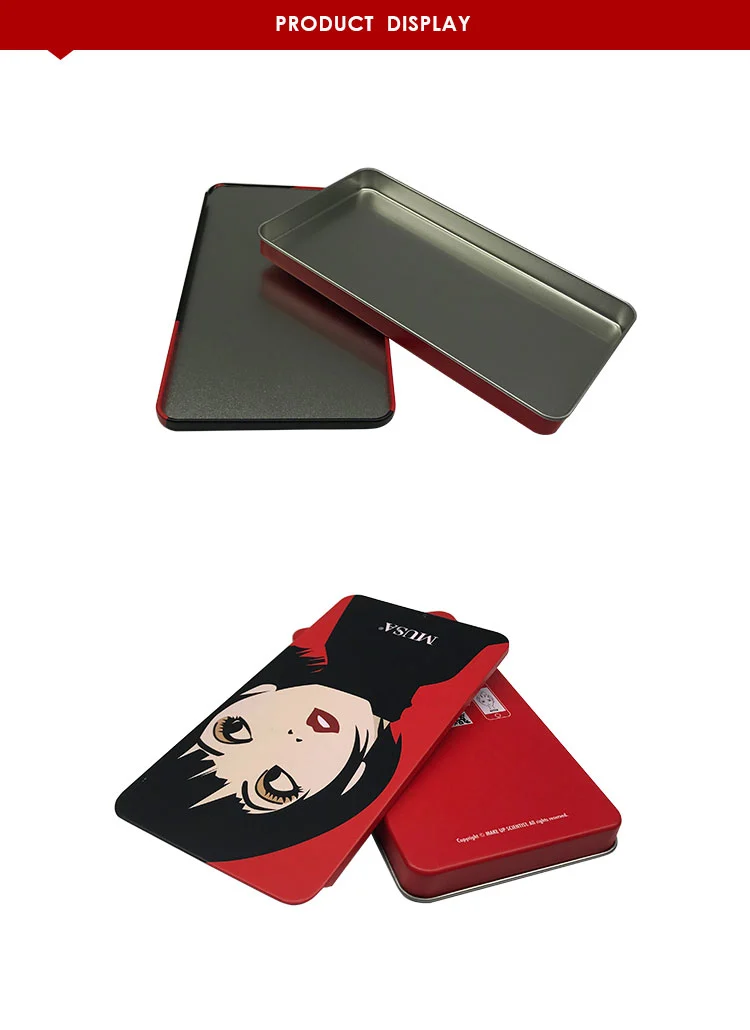 Customized eyeliner cosmetic tin box with a sliding lid popular sliding tins cosmetic tin can