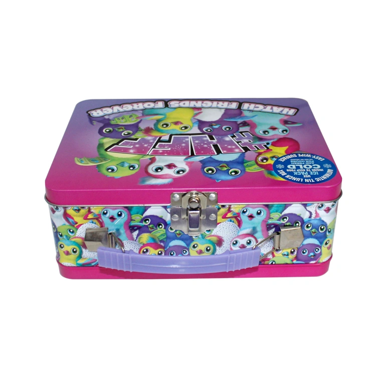 Custom Printed Tin Lunch Box with Handle Tin Packaging for Toys