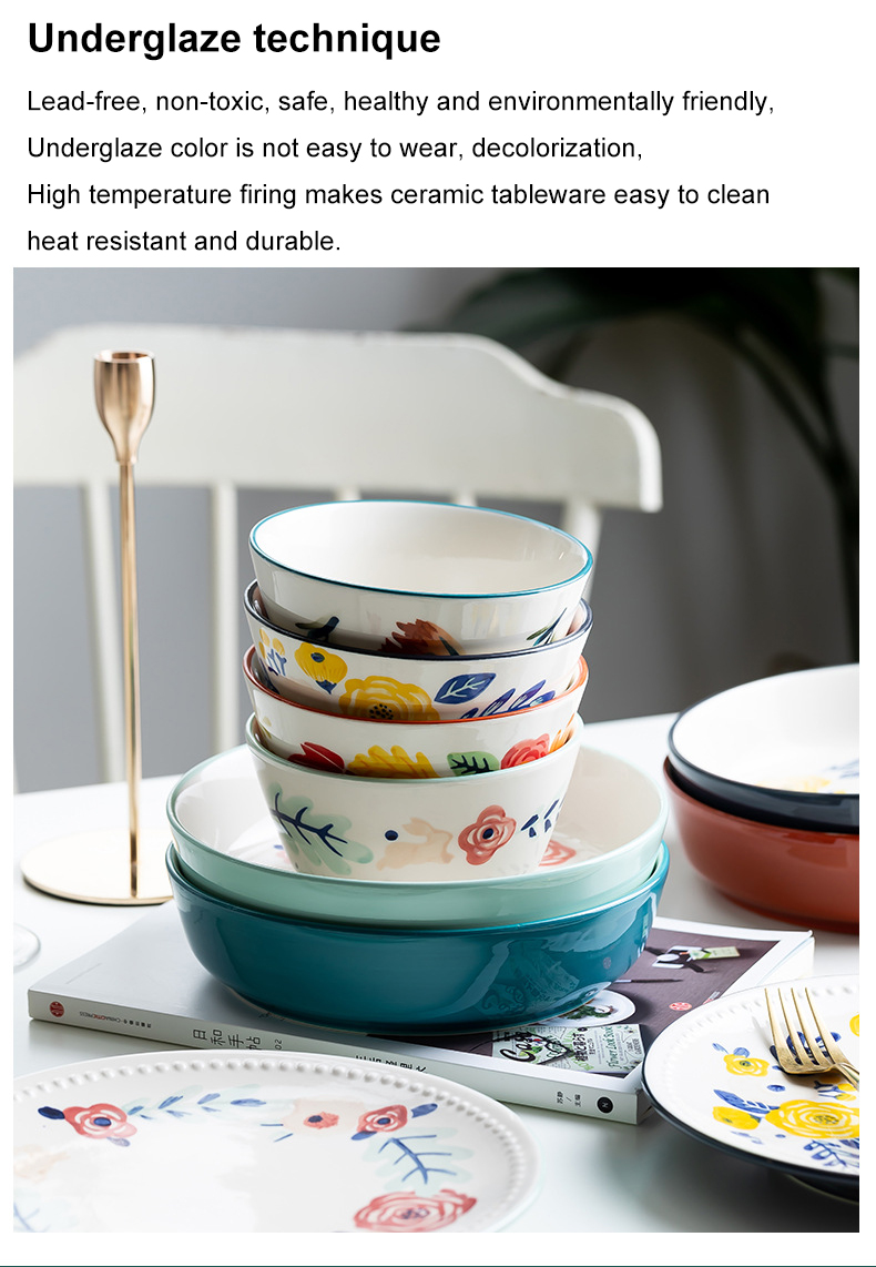 Flowers Pattern ceramic dinnerware manufacturer