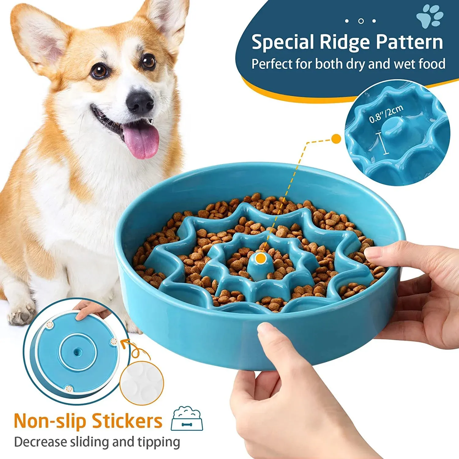 Dog Ceramic Feeder slow eating bowl manufacturer