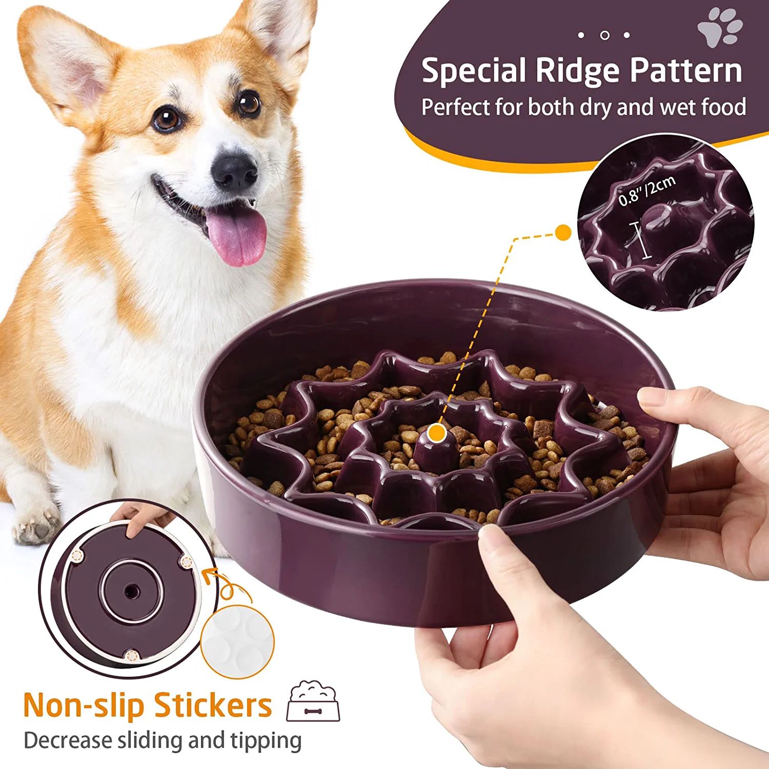 Multi Groove ceramic dog feeder manufacturer