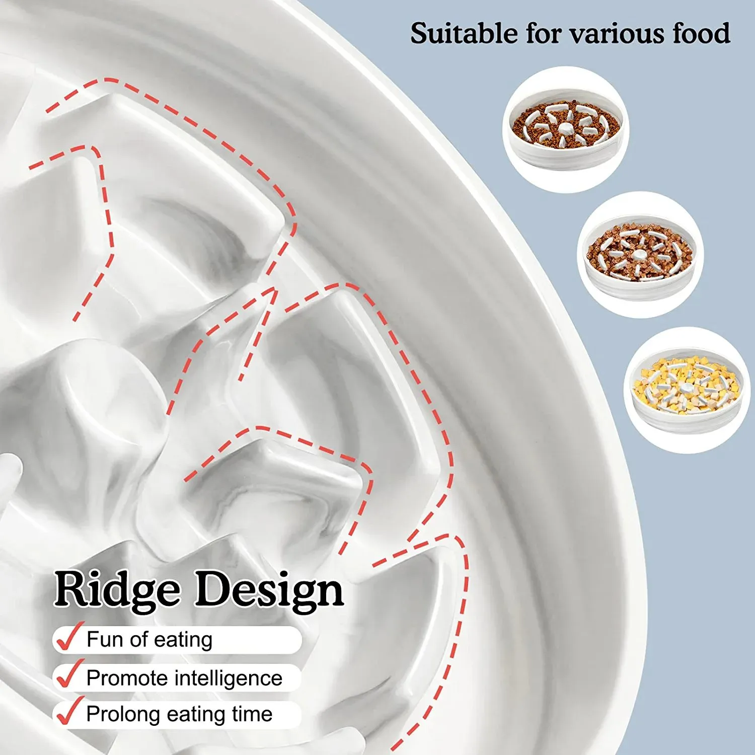 Anti-Slip Multi Groove ceramic dog bowl manufacturer