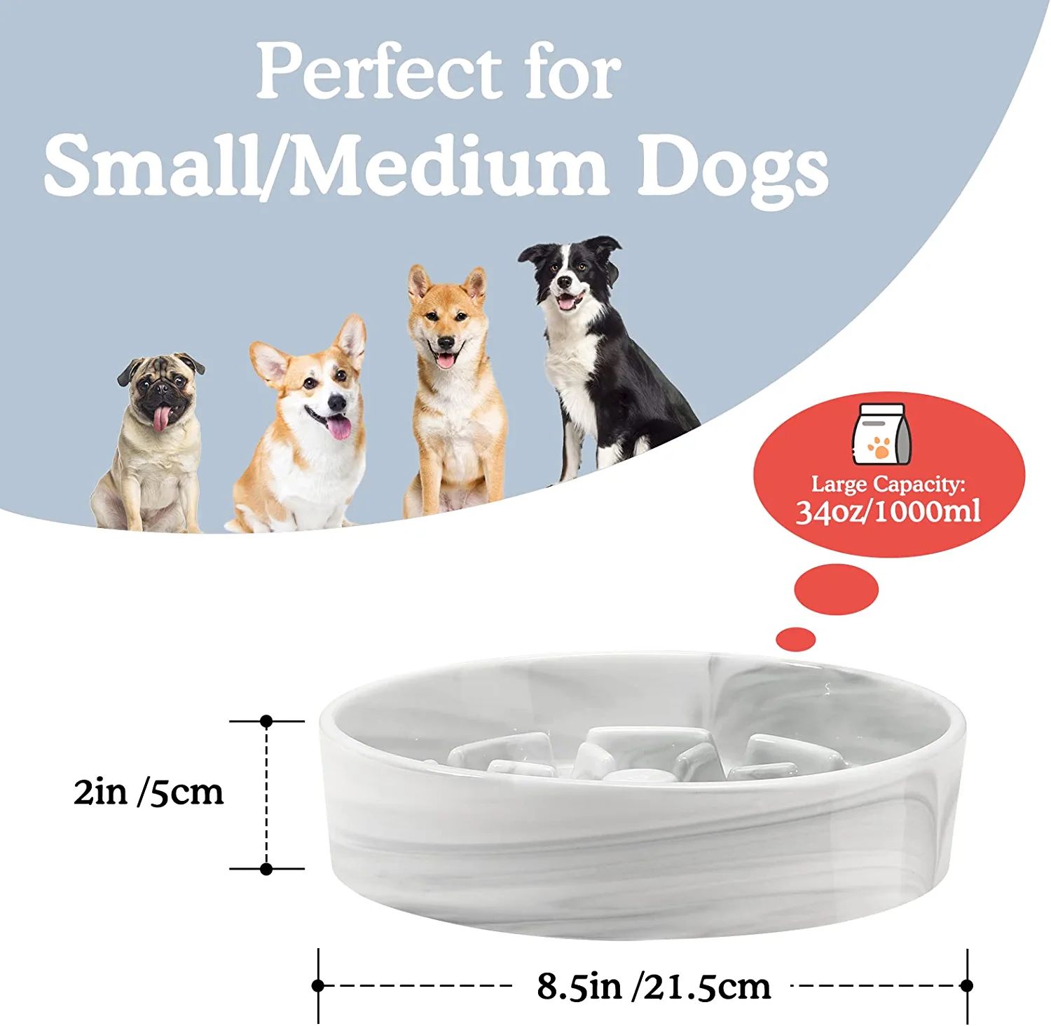 Anti-Slip Multi Groove ceramic dog bowl manufacturer