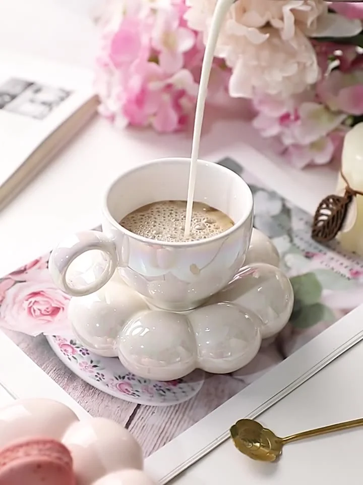 Macaron porcelain mug set manufacturer
