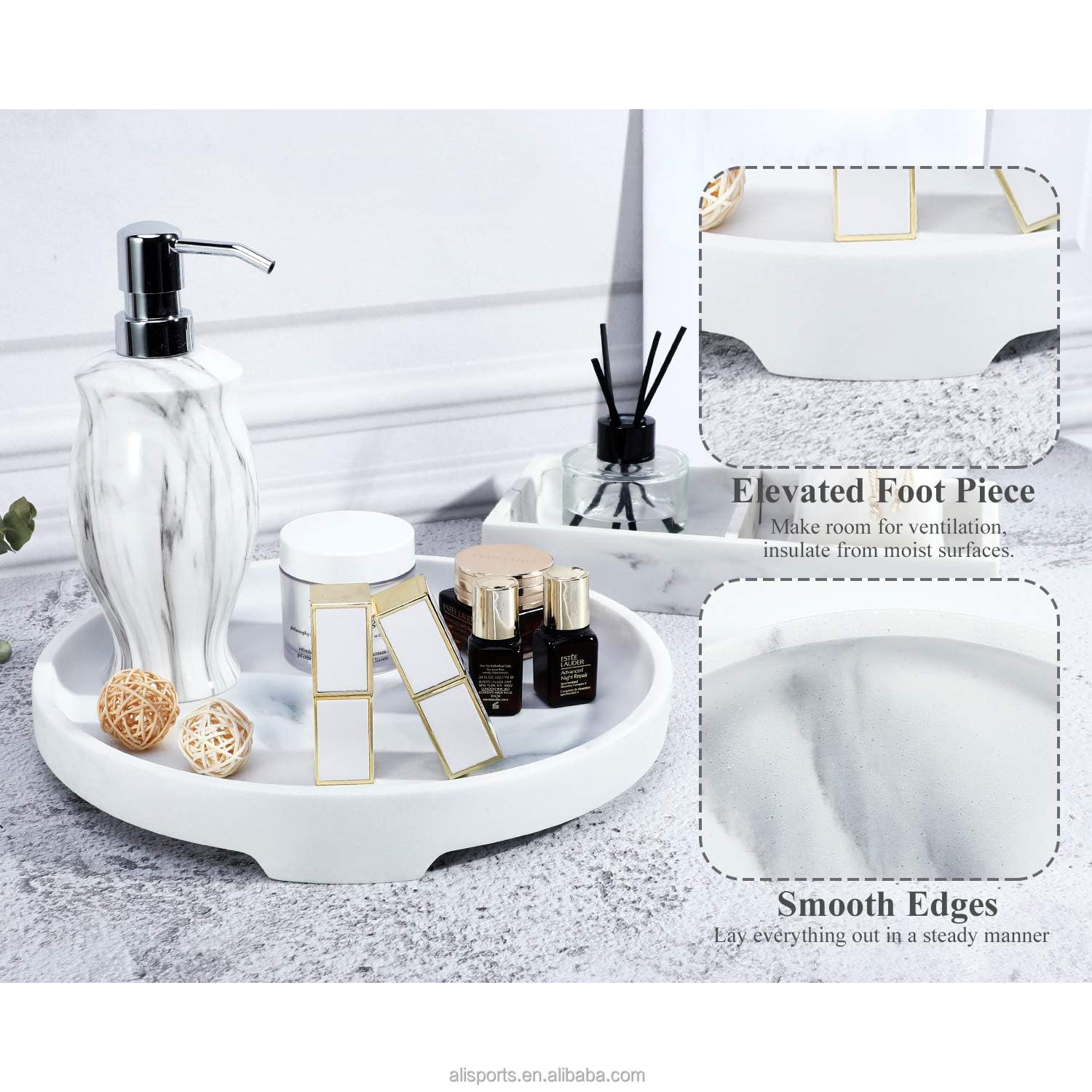 Resin Oval-shaped Vanity Tray manufacturer
