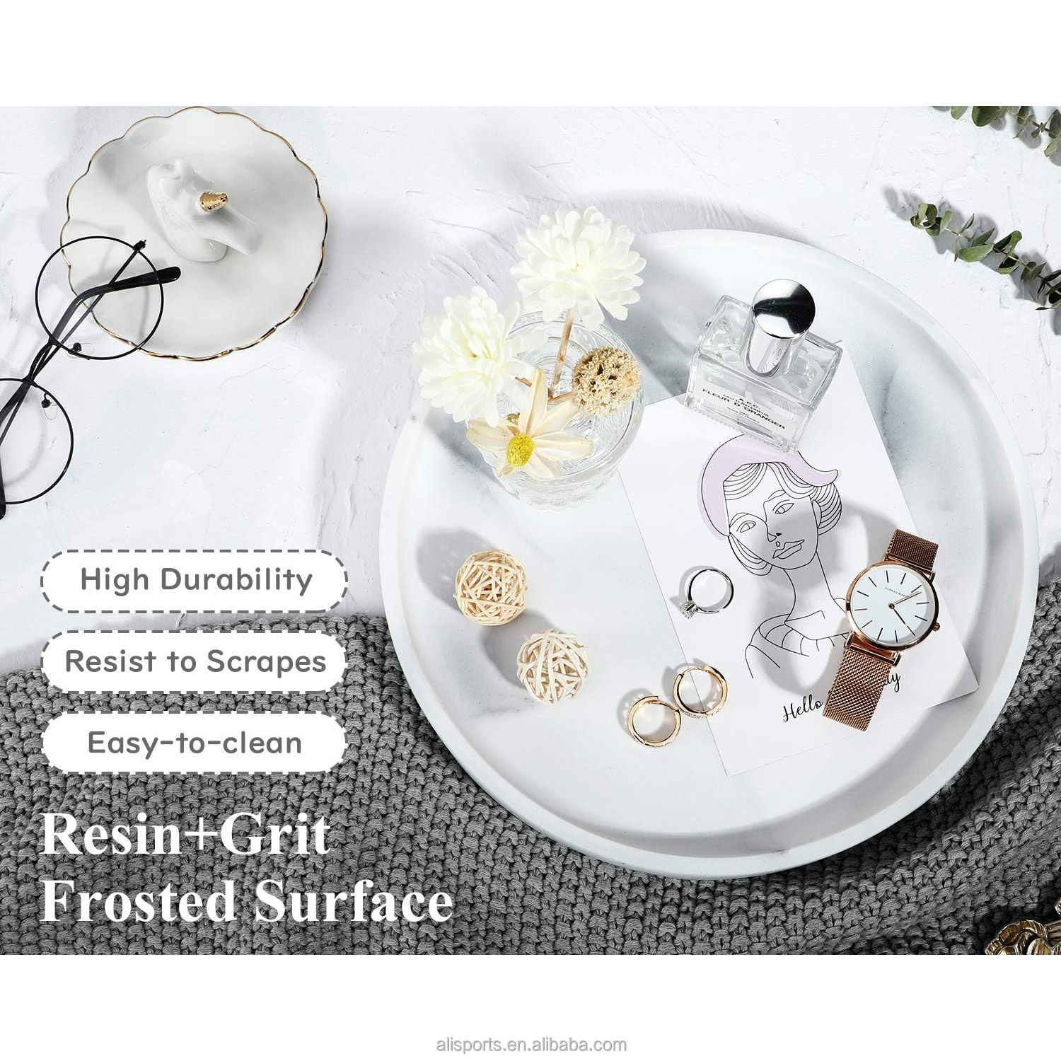 Resin Oval-shaped Vanity Tray manufacturer