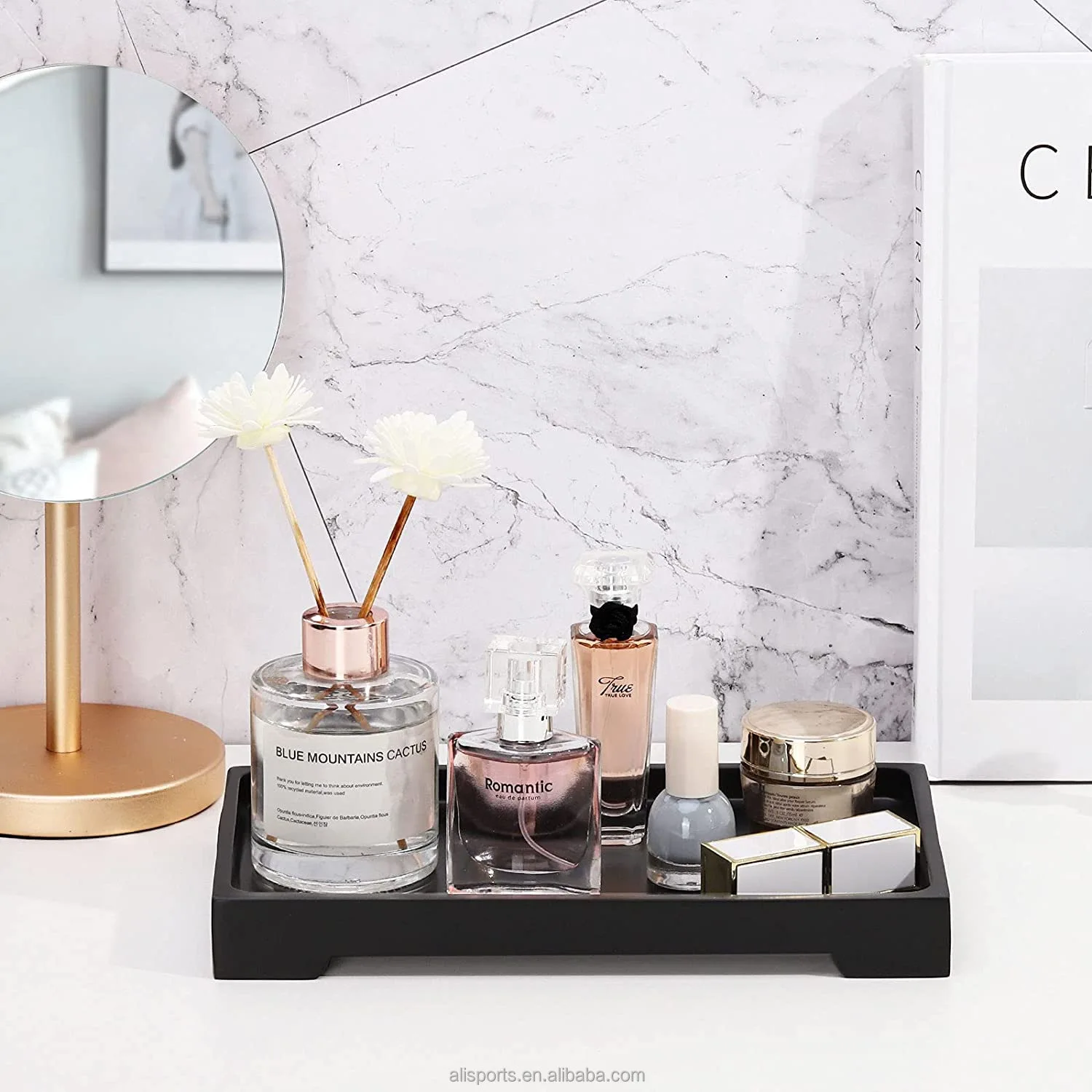 Matte Black Bathroom Cosmetics Tray Manufacturer
