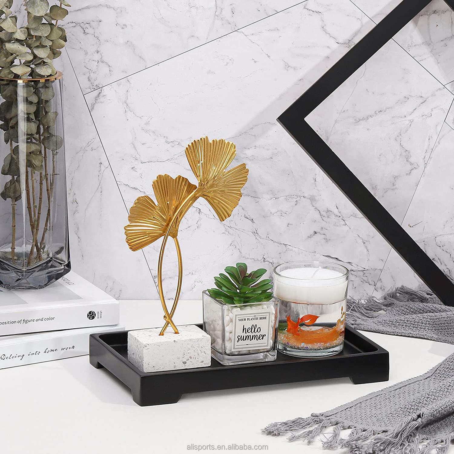 Matte Black Bathroom Cosmetics Tray Manufacturer