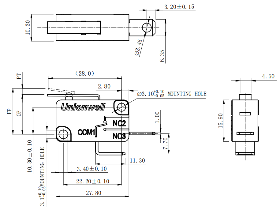 Dibujo básico de Micro Switch