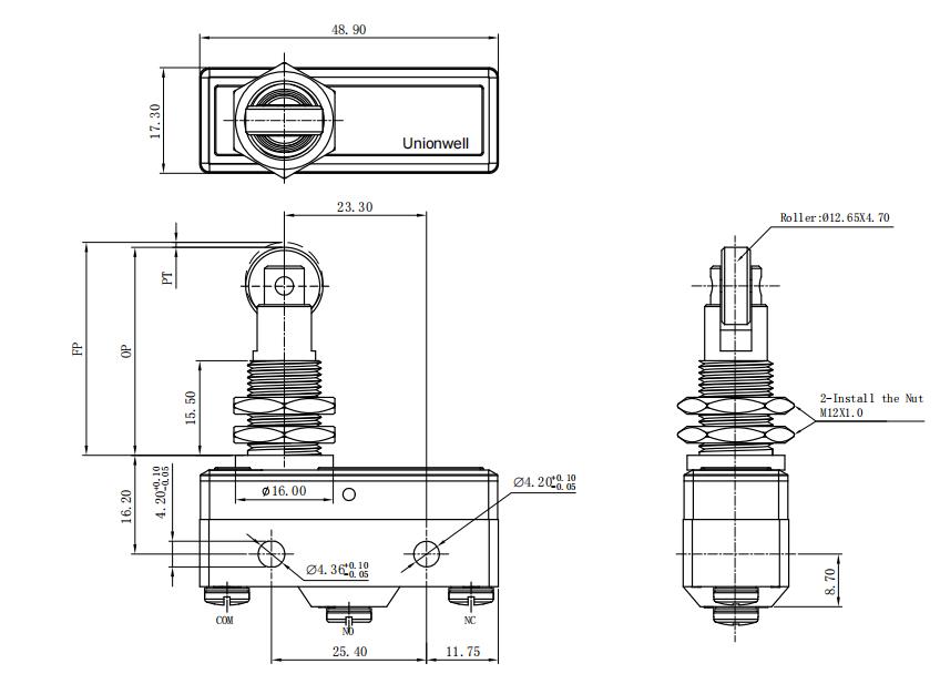 Unionwell Roller Micro Switch:耐用的,精确工程针对工业和商业应用。