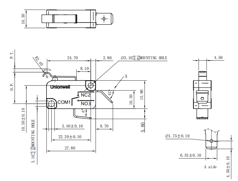 Micro Switch para el dibujo de la aplicación