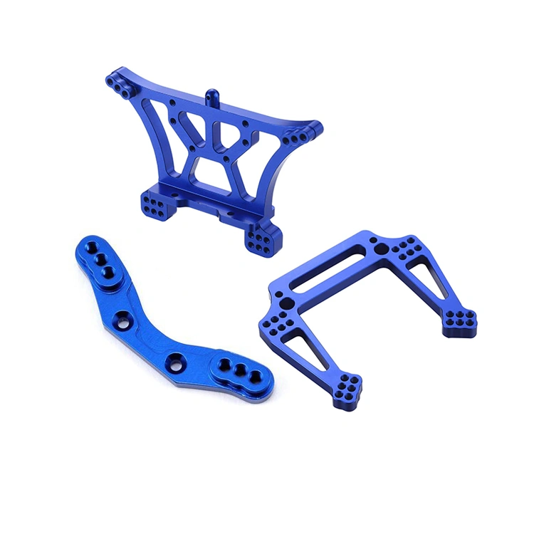 Customized cnc machining machined shock towers anodized aluminum part for racing car model