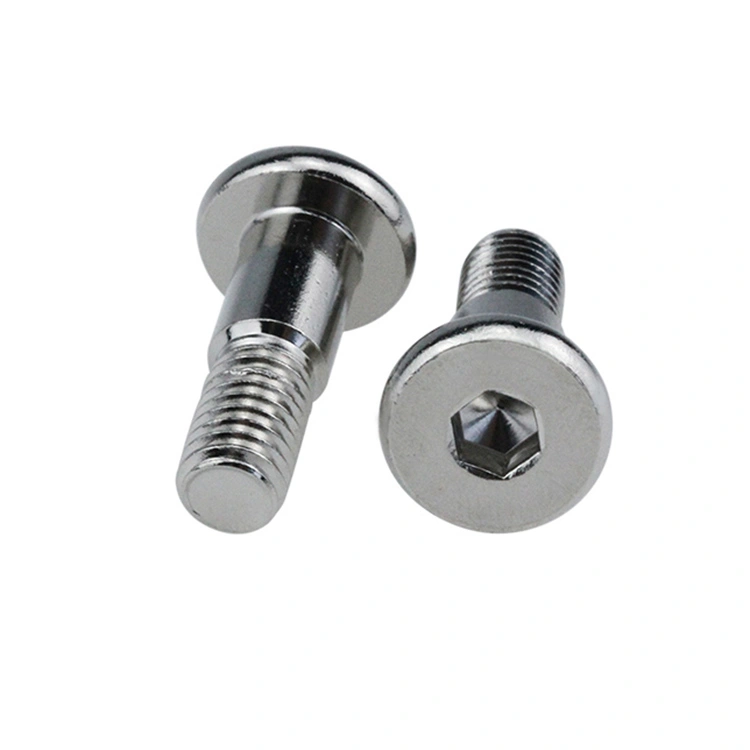 Custom long button head stainless steel shoulder bolts 15mm 20mm button head step screw m6 hex socket head shoulder bolts