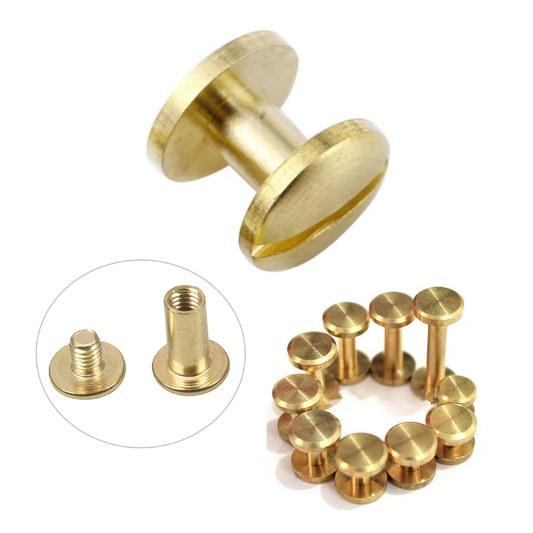 12mm x 5mm polished brass chicago screw 5/16 chicago screws for leather