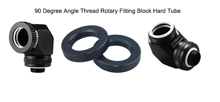 90 Degree Angle Thread Rotary Fitting Block Hard Tube for PC Water Cooling