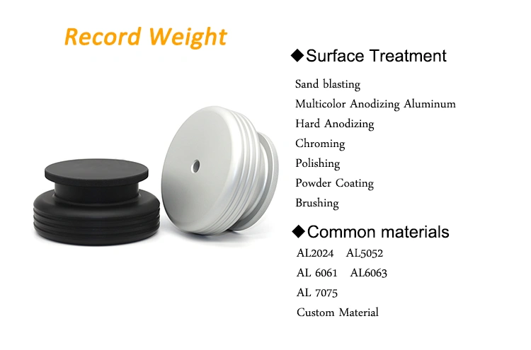 Custom logo concept anodized aluminum record weight disc turntable player weight clamp stabilizer vinyl record weight